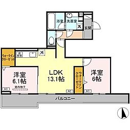 近鉄名古屋線 伏屋駅 徒歩4分の賃貸アパート 2階2LDKの間取り