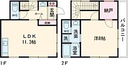 エクセル大久保 1階1Kの間取り