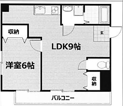 サードサークル2 3階1LDKの間取り