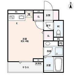 One’s (ワンズ) 3階ワンルームの間取り