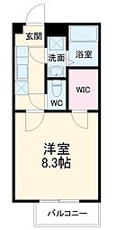 名古屋市営桜通線 車道駅 徒歩6分の賃貸アパート 2階1Kの間取り