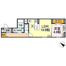 (仮称)D-ROOM南篠崎町 3階1LDKの間取り