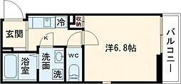 ヴィラ東高円寺 2階1Kの間取り