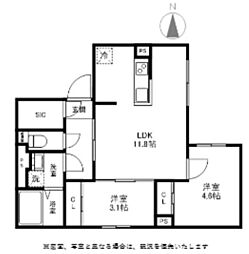 マリオン杉並 3階2LDKの間取り