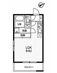 モアリッシェル代官山青葉台 3階ワンルームの間取り