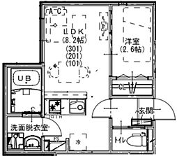 ルミナンス　ひばりヶ丘 3階1LDKの間取り