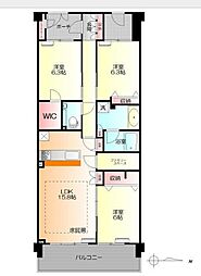 コスモヒルズ宮崎台 2階3LDKの間取り
