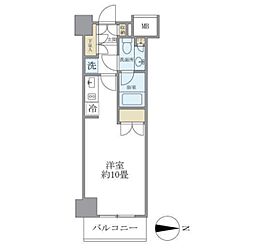 パークスフィア中野富士見町 2階ワンルームの間取り