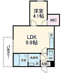 (仮称)ジーメゾン知立草刈 2階1LDKの間取り