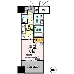 Trio　Mare　蔵前 11階1Kの間取り