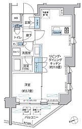 プラネソシエ大森山王 4階1LDKの間取り