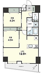 セザール赤羽 2階2LDKの間取り