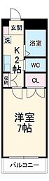 パレス三宝　三河安城 3階1Kの間取り