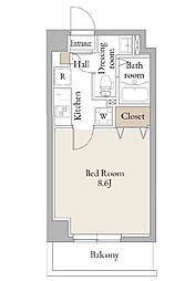 アルファコートお花茶屋II 1階1Kの間取り