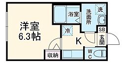 Ｃｒｅｃｉａ二宮 2階1Kの間取り