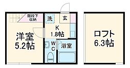 ダルーチャ北初富I 1階1Kの間取り