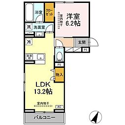 ビラフランカ 3階1LDKの間取り