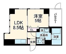 ＭＳＲ京都二条城 1階1LDKの間取り