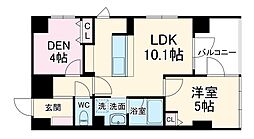 ＭＳＲ京都二条城 2階1SLDKの間取り