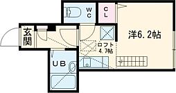 ARMOISE立川 1階ワンルームの間取り