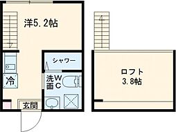 ノベレア 1階ワンルームの間取り