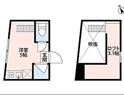 アジュール荻窪 1階ワンルームの間取り