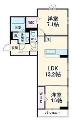 メゾン・ロワール 2階2LDKの間取り
