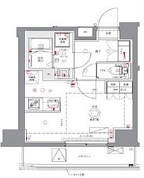 AZEST浮間舟渡II 2階ワンルームの間取り
