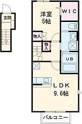 パークハウス　Ｂ棟 2階1LDKの間取り