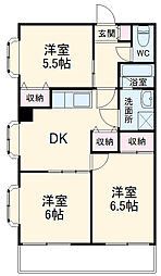 フジマンション 2階3DKの間取り