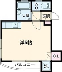 ショコラ野方 2階ワンルームの間取り