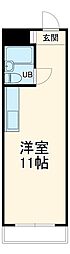 松平マンション 2階ワンルームの間取り