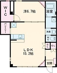 シュバーンII 1階1LDKの間取り