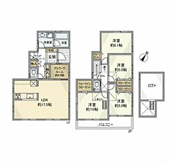 大久保戸建 1階4LDKの間取り