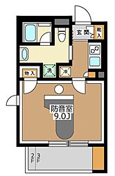 （仮称）Sonorite池之端 3階1Kの間取り
