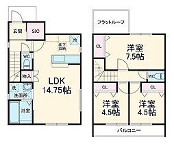 （仮称）岩槻区南辻木造計画I期 1階3LDKの間取り