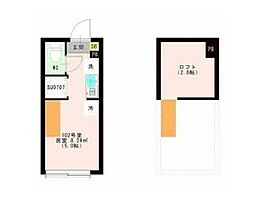 ＯＴＡＳ　代田橋 1階ワンルームの間取り