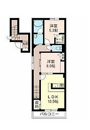 TM68 APARTMENT 2階2LDKの間取り