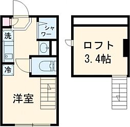 Coron Heiwadai 1階ワンルームの間取り