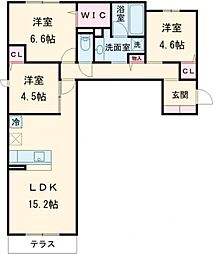 D-comodo小金井貫井北町 1階3LDKの間取り