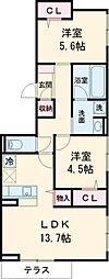 D-comodo小金井貫井北町 203 2階2LDKの間取り