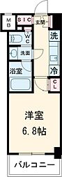 JR横須賀線 西大井駅 徒歩7分の賃貸マンション 3階1Kの間取り