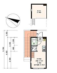 ハーモニーテラス大森東 2階ワンルームの間取り