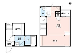 ＣＢ指扇ナコ 1階1Kの間取り