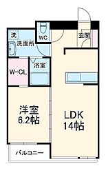 K.K PHOENIX 205 2階1LDKの間取り