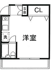 ステアウェル本郷 3階ワンルームの間取り