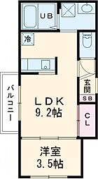 Ｌａｇｏｍ 3階1LDKの間取り