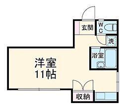 Sコモード 1階ワンルームの間取り