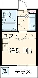 東小金井栄ハイム 1階1Kの間取り
