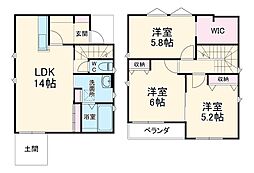 川越市通町KASHIYA 1階3LDKの間取り